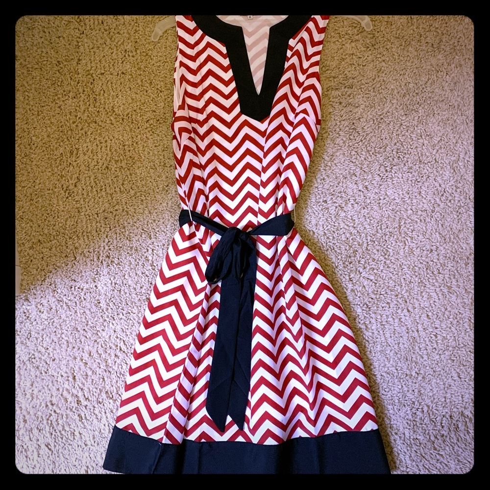 Ladies mud pie red, white, and black dress